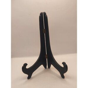 black wooden display easel or plate stand.